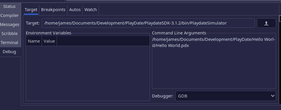 gdb settings